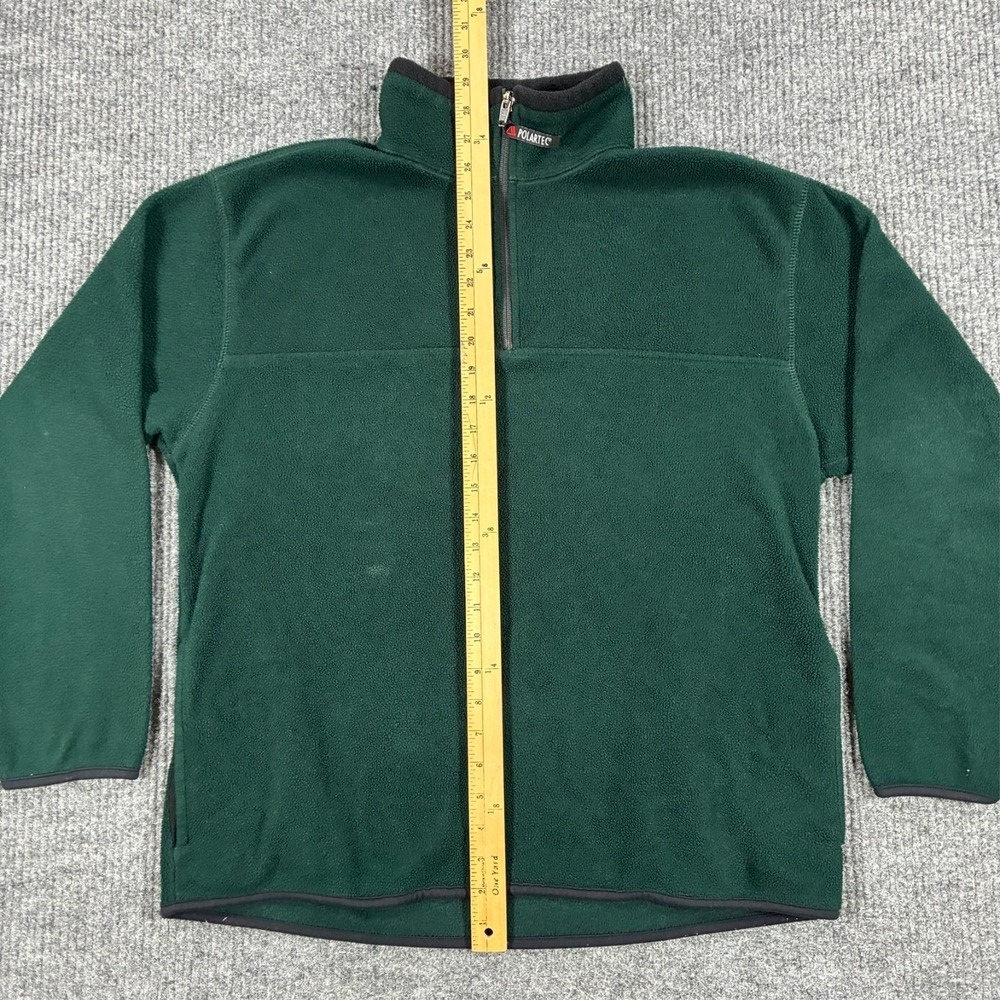 Eddie Bauer Polartec Mens Quarter Zip Fleece Pullover Size M Green Long Sleeve - Picture 4 of 8